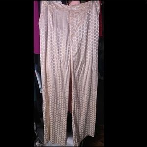 Cream Polka Dot Boohoo Pants